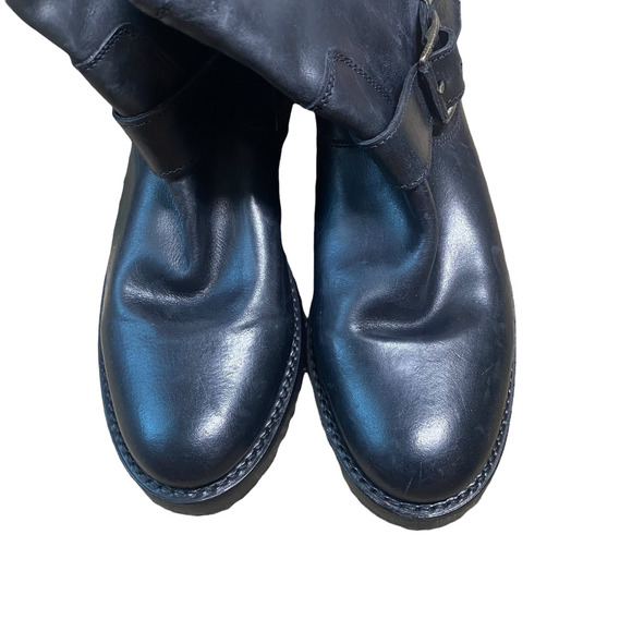 Frye Natalie Engineer Black Leather Boots sz 6 - Picture 5 of 9